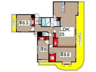 八事表山シティハウス（301）の物件間取画像